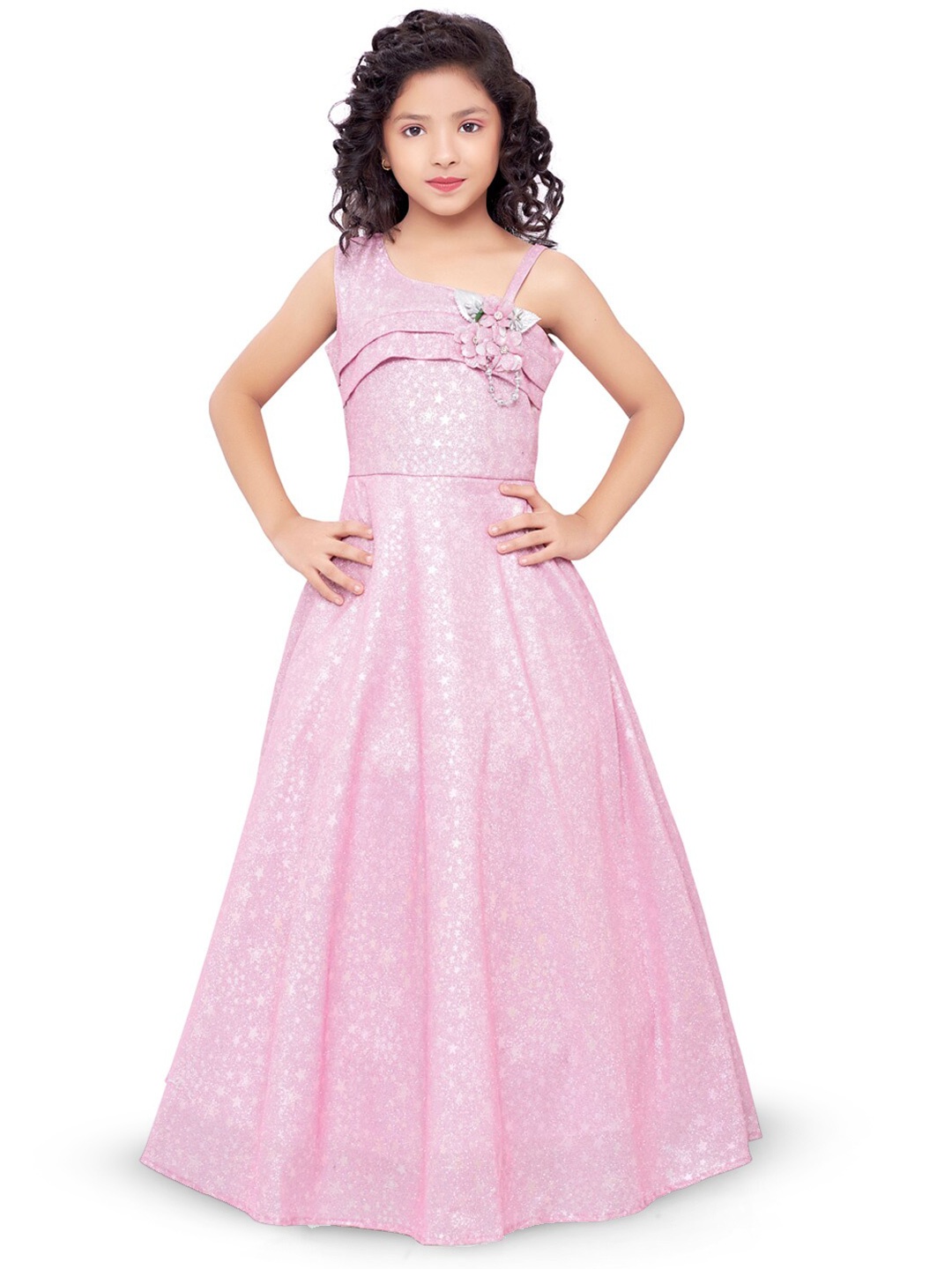 

Doodle Girls Fit & Flare Maxi Dress, Pink