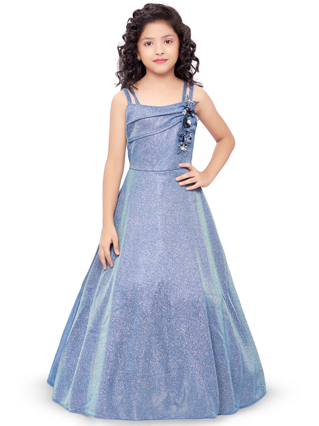 

Doodle Girls Fit & Flare Maxi Dress, Blue