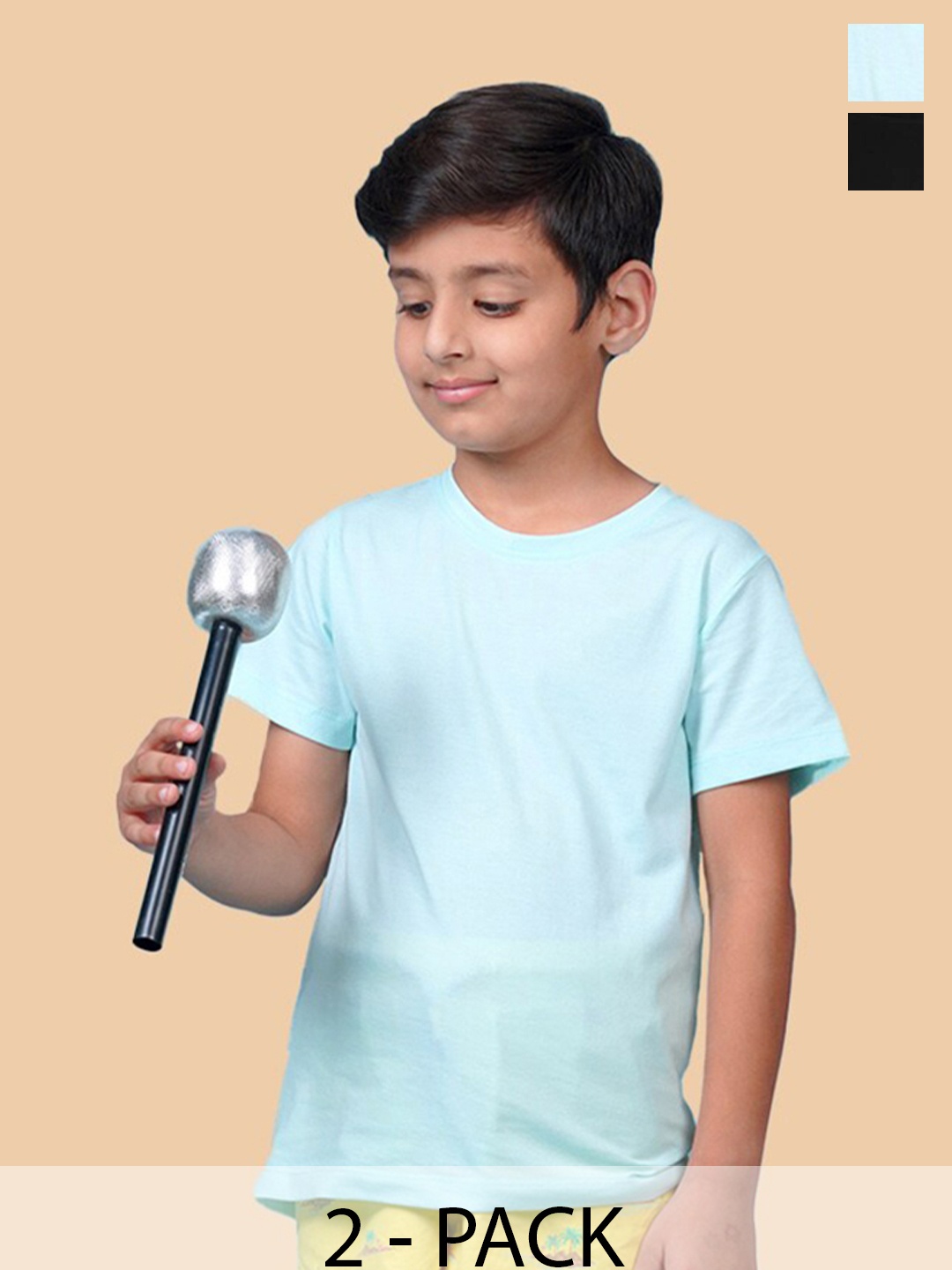 

NUSYL Boys Pack Of 2 Cotton T-shirts, Blue