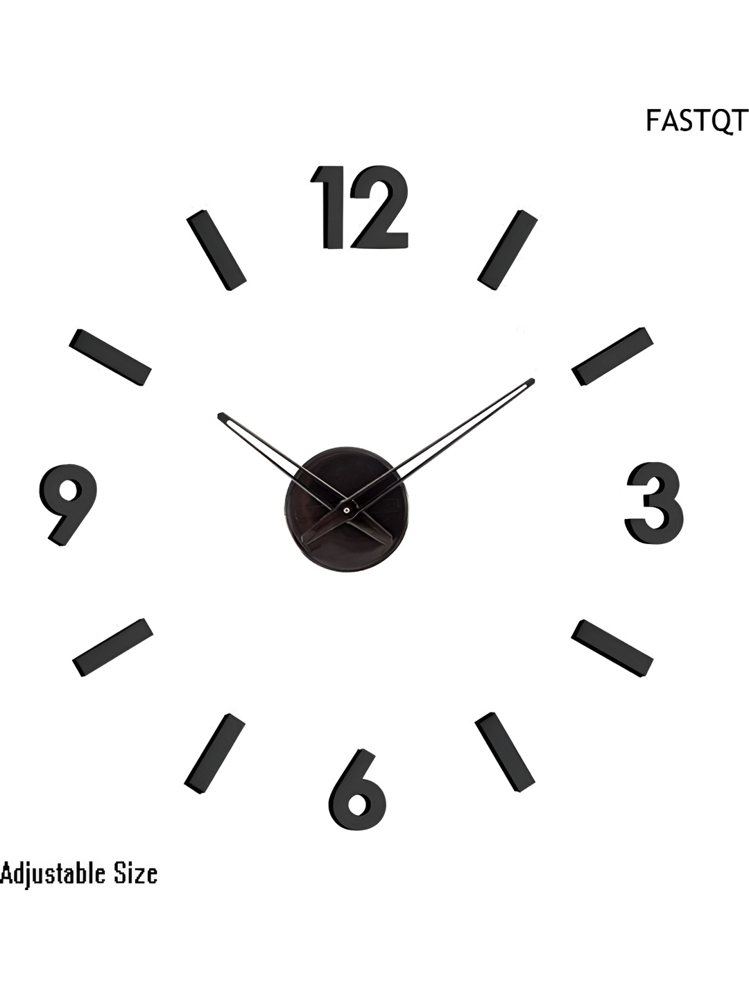 

FASTQT Black Round Analogue Contemporary Wall Clock