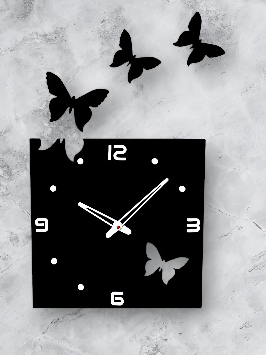 

FASTQT Black & White Analogue Wooden Contemporary Wall Clock