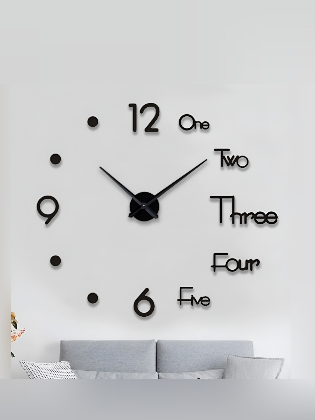 

FASTQT Black Textured Round Contemporary Wall Clock