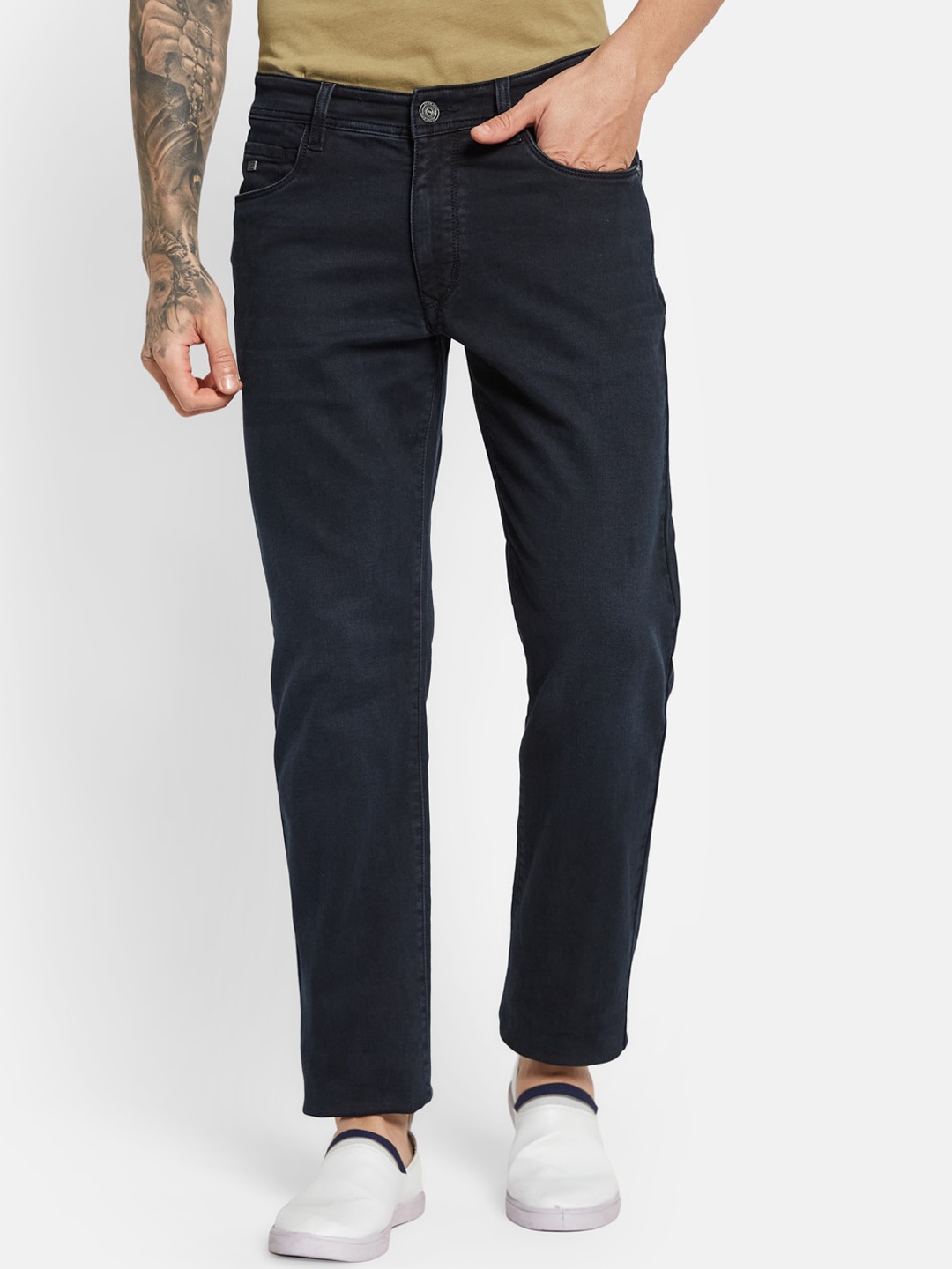 

Octave Men Mid-Rise Straight Fit Stretchable Jeans, Navy blue