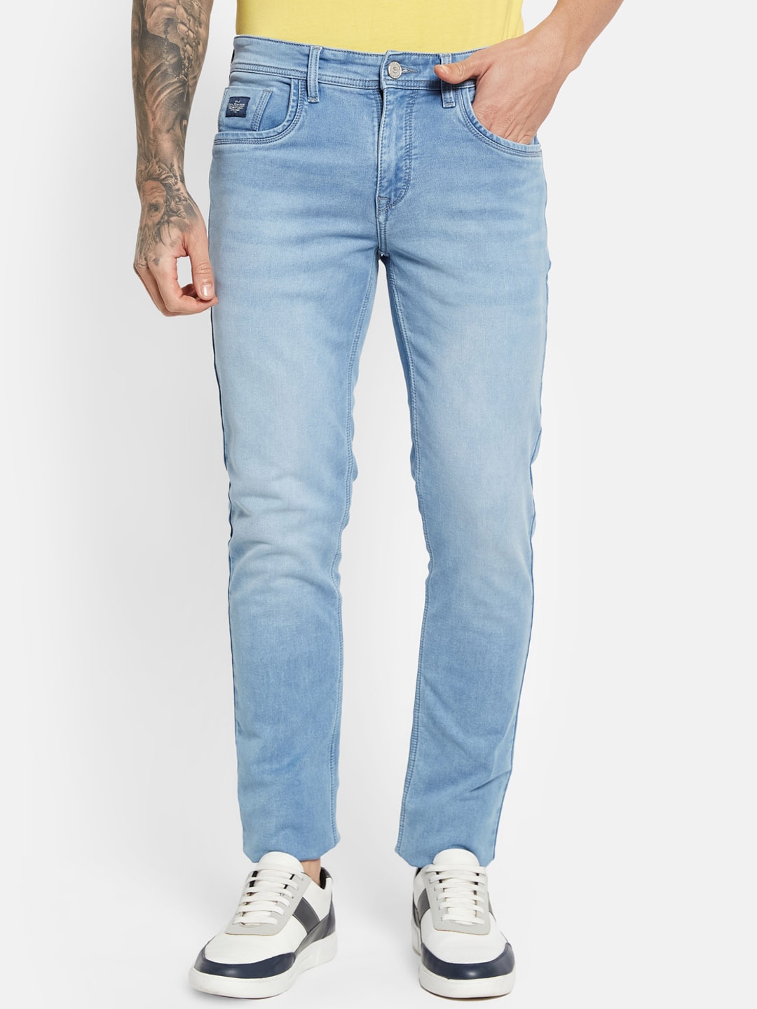 

Octave Men Mid-Rise Light Fade Stretchable Jeans, Blue