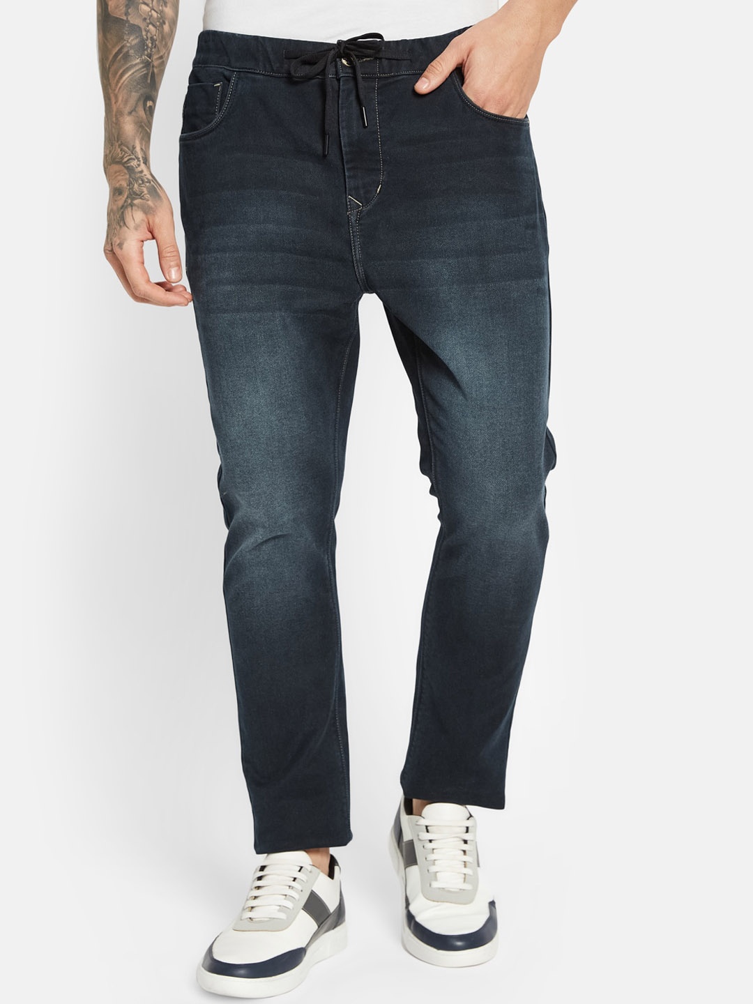 

Octave Men Mid-Rise Light Fade Stretchable Jeans, Navy blue