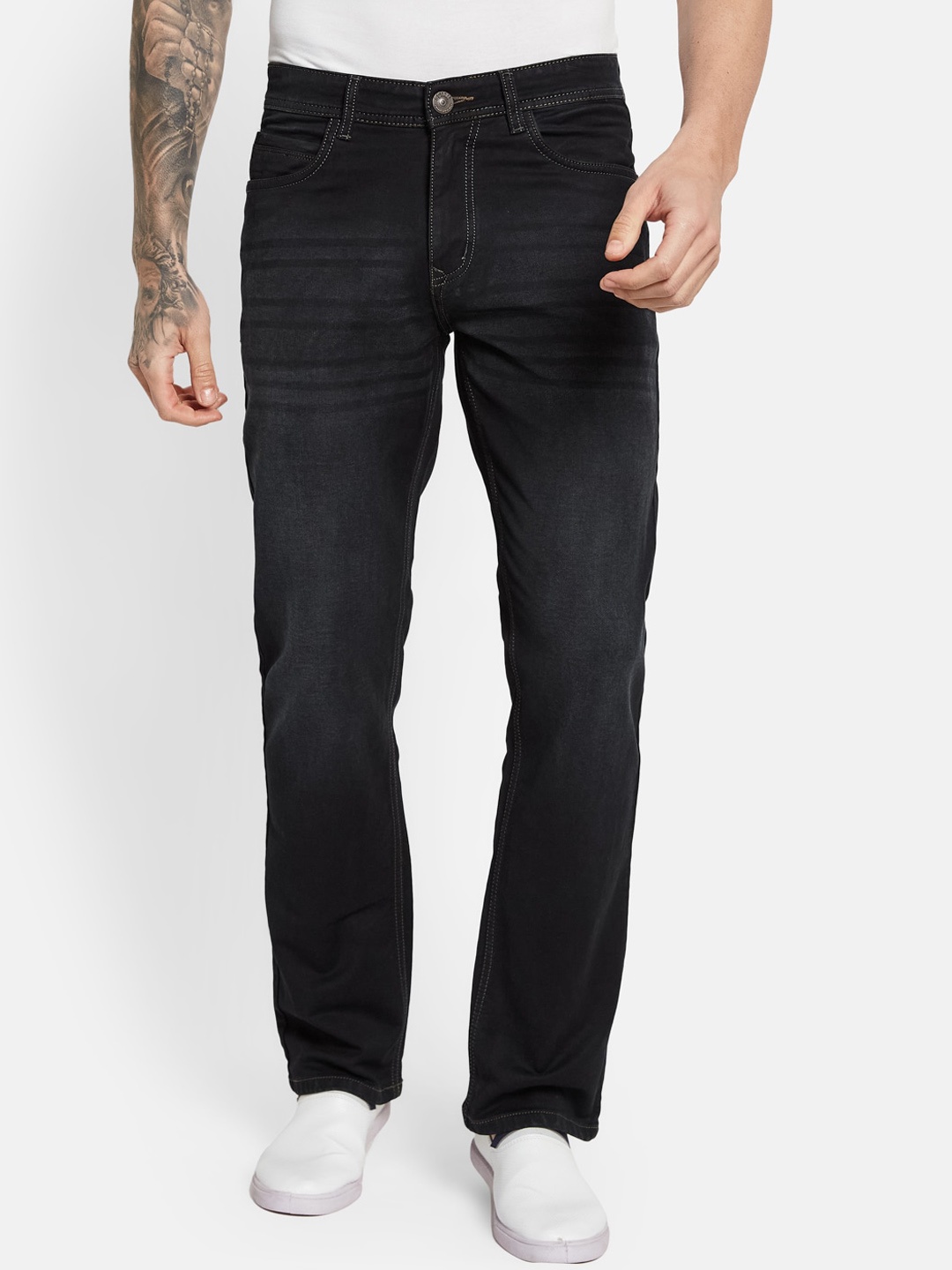 

Octave Men Mid-Rise Straight Fit Stretchable Jeans, Navy blue