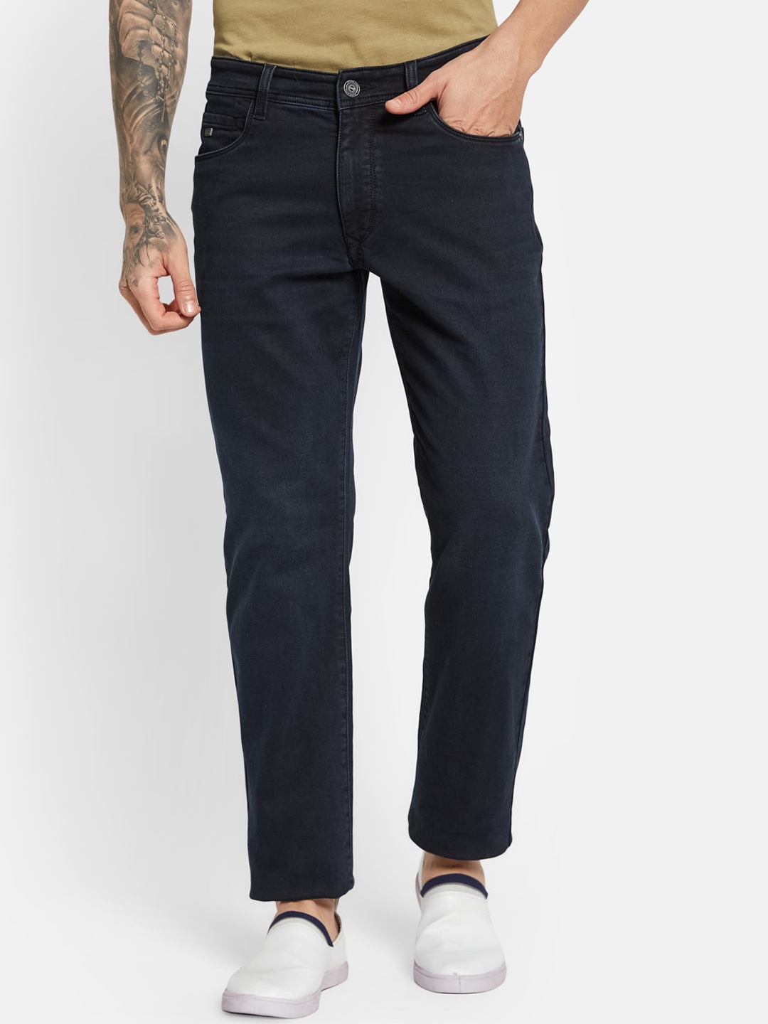 

Octave Men Straight Fit Clean Look No Fade Jeans, Navy blue