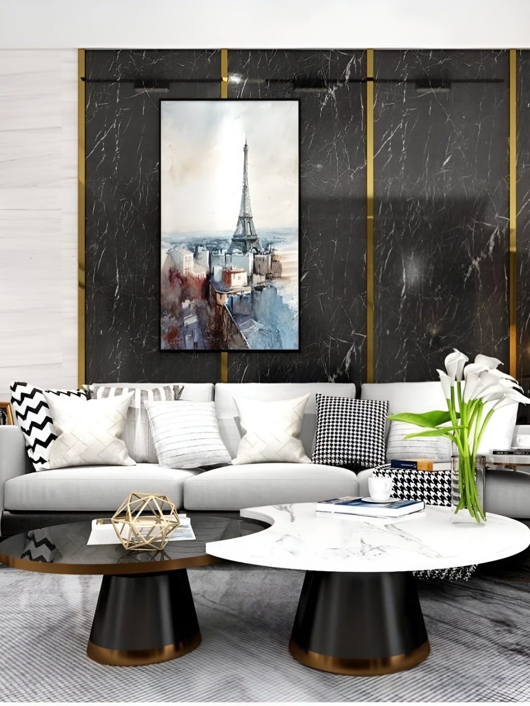 

Asian royal Black & White Abstract Printed Self-Adhesive Waterproof Wall Sticker