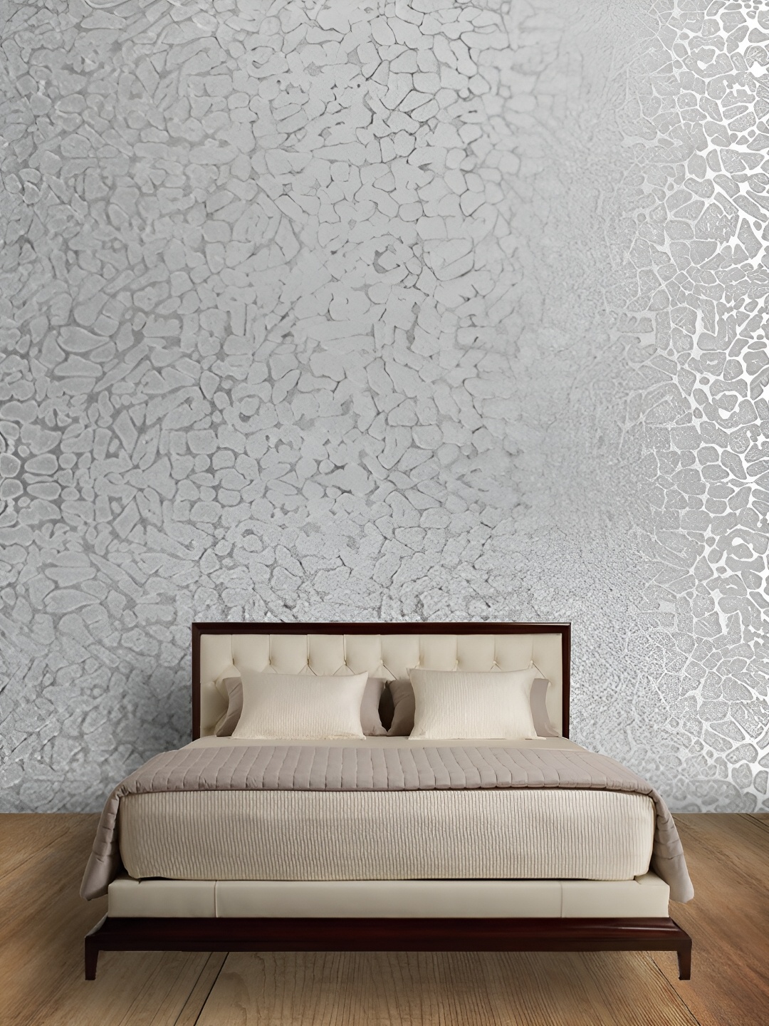 

Asian royal Grey Printed Self-Adhesive Wallpaper, Silver