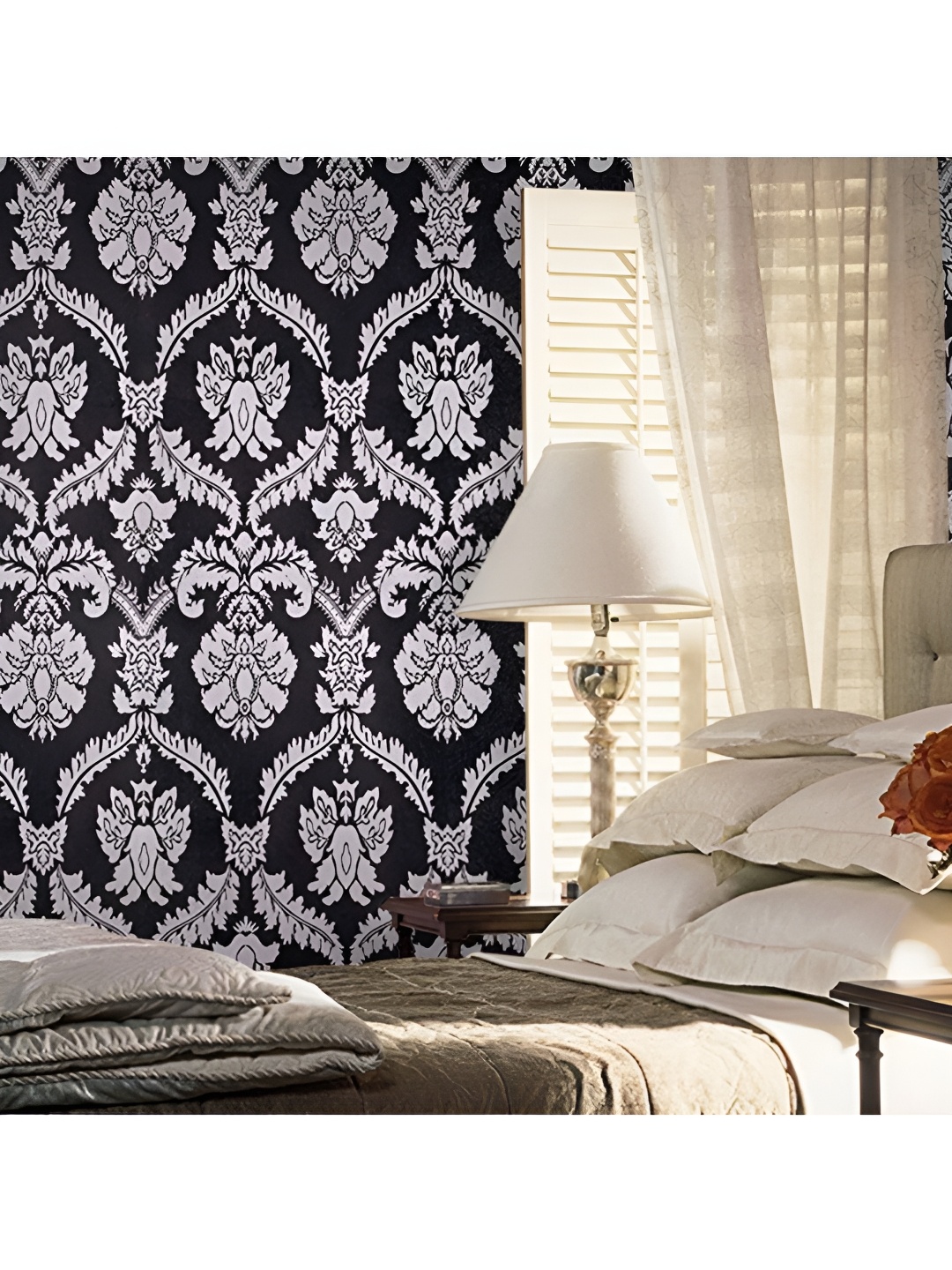 

Asian royal Black & Grey Abstract Printed Self-Adhesive Waterproof Wall Sticker