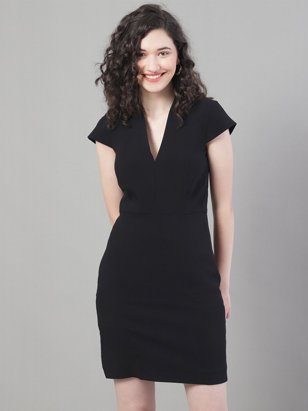 

NoBarr V-Neck Sheath Dress, Black
