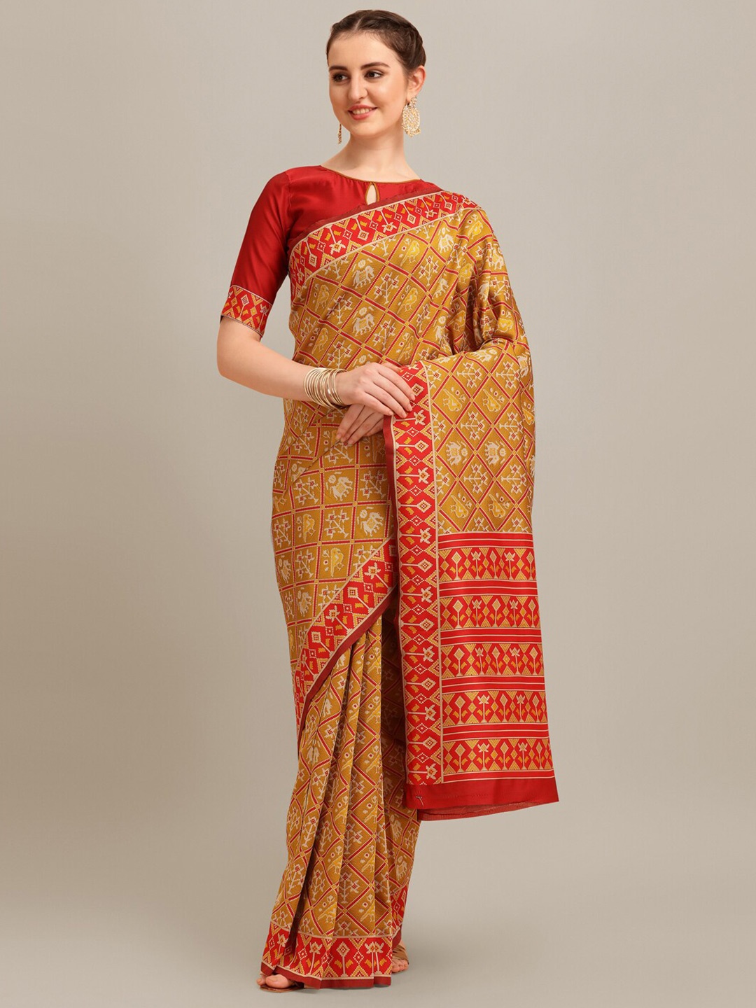 

SERONA FABRICS Ethnic Motifs Woven Design Zari Banarasi Saree, Yellow