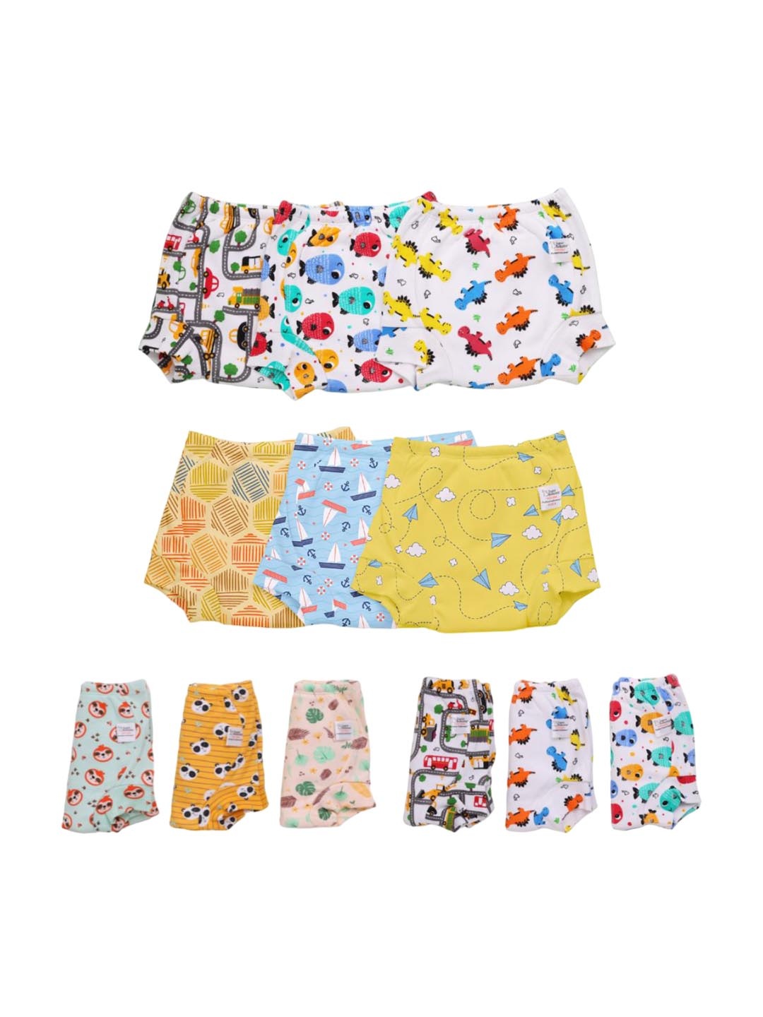 

SuperBottoms Set of 12 Super DryFeel Layer Pure Cotton Padded Potty Training Underwear, Multi