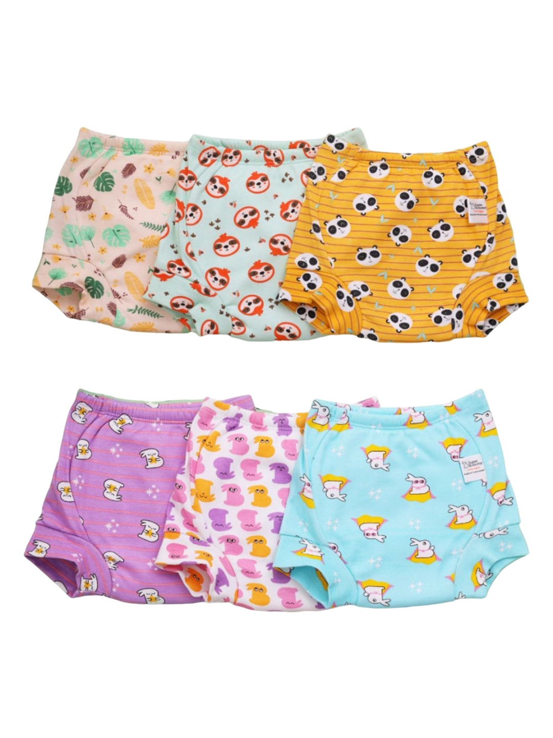 

SuperBottoms Set of 6 Super DryFeel Layer Pure Cotton Padded Potty Training Underwear, Multi