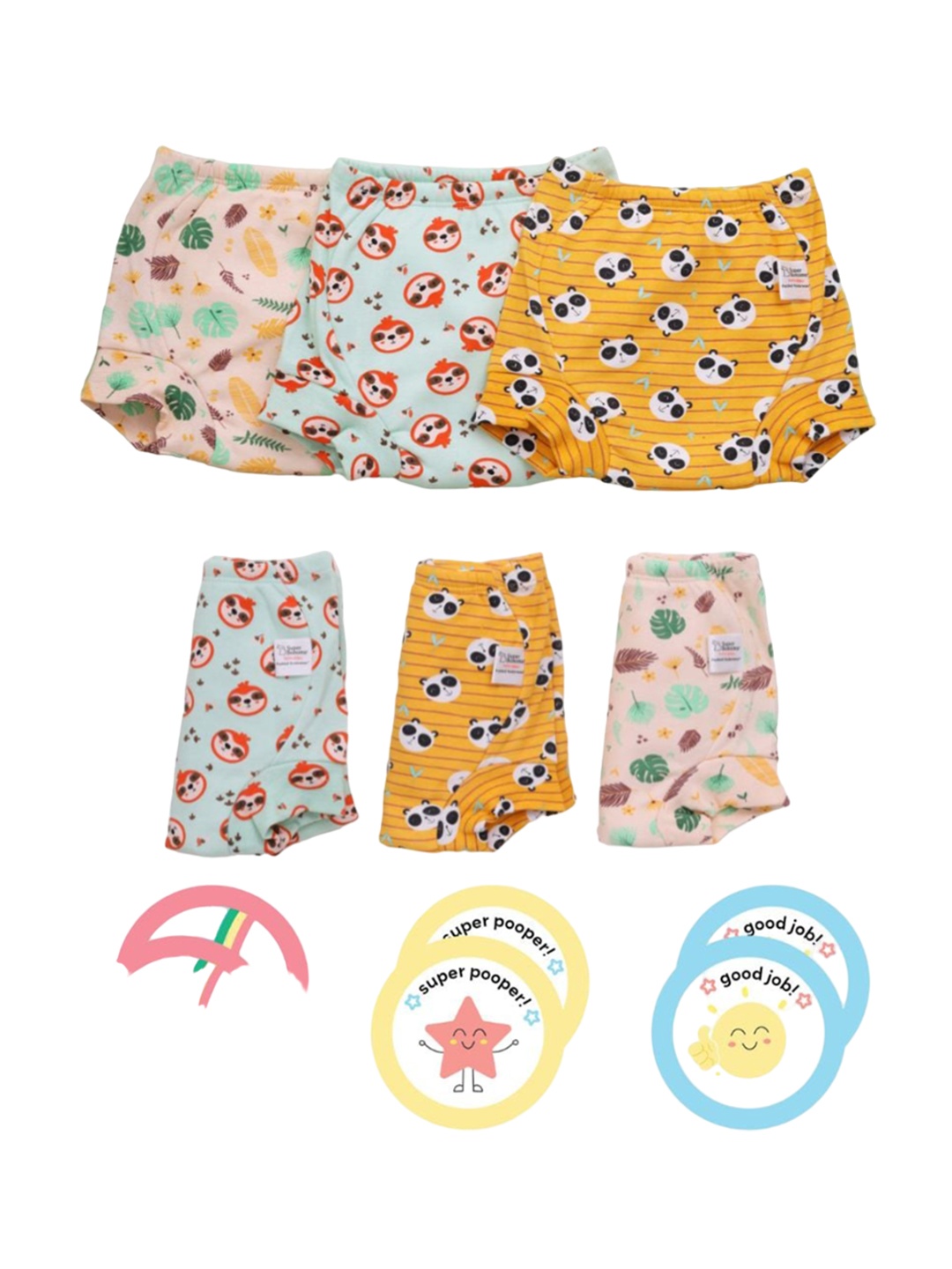 

SuperBottoms Set of 6 Super DryFeel Layer Padded Underwear with 6 Colour Changing Sticker, Multi