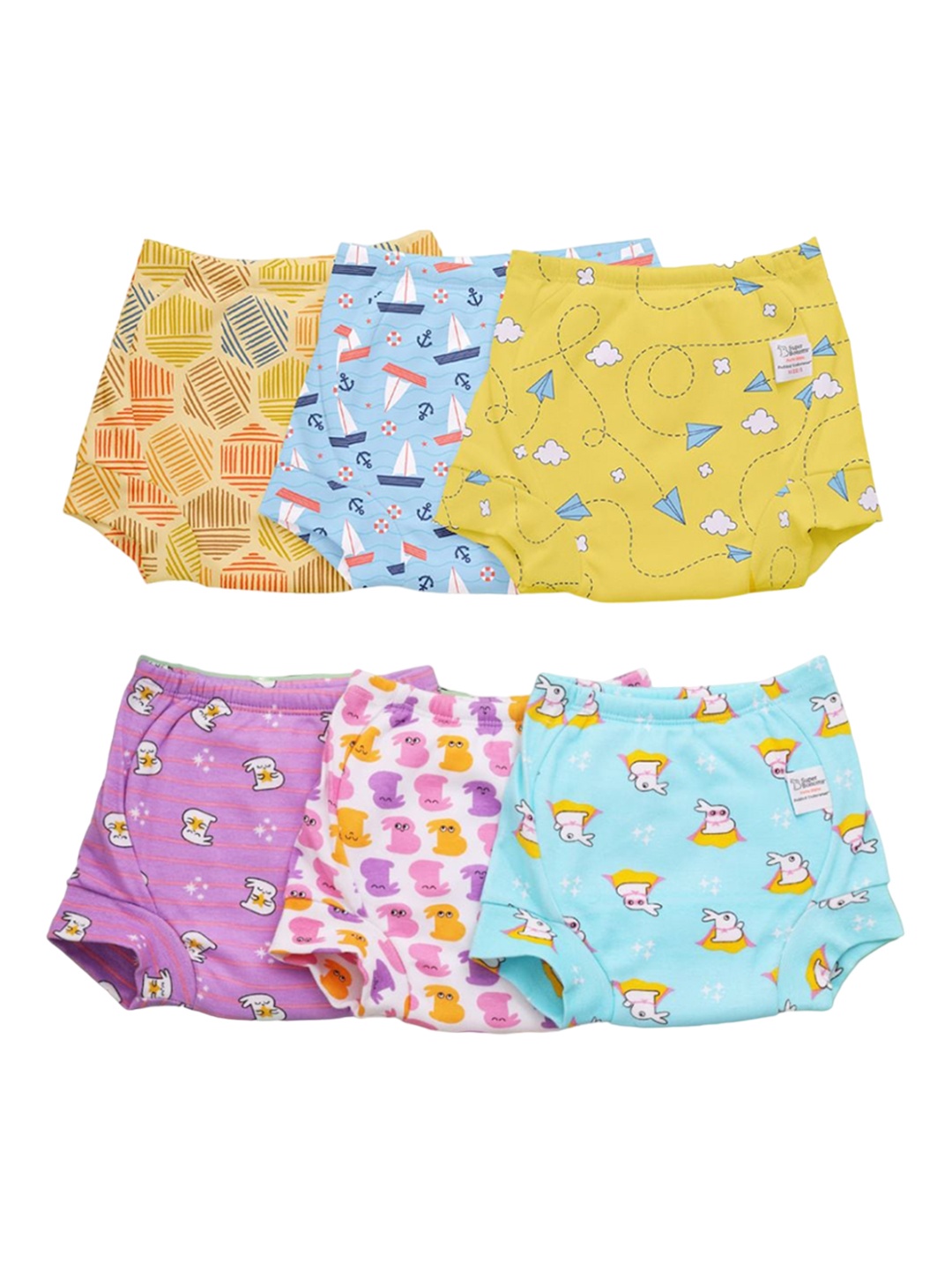 

SuperBottoms Set of 6 Super DryFeel Layer Pure Cotton Potty Training Padded Underwear, Multi