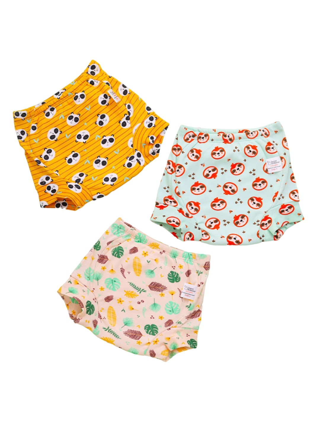 

SuperBottoms Set Of 3 Super DryFeel Layer Pure Cotton Padded Potty Training Underwear, Yellow