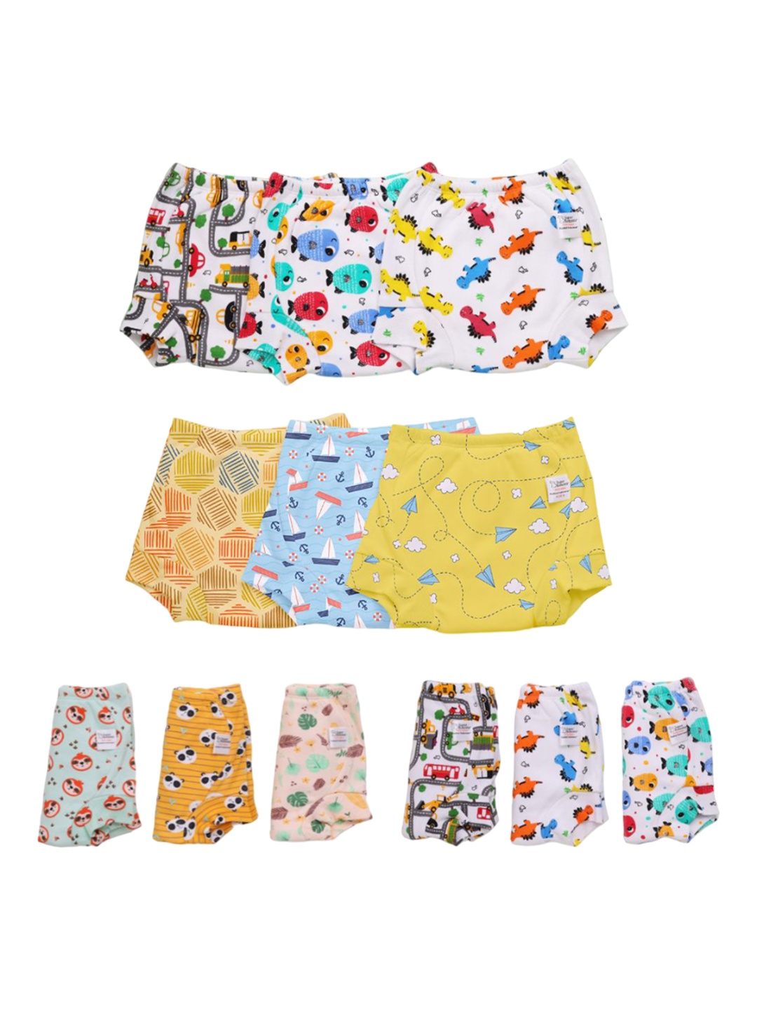 

SuperBottoms Set Of 12 Super DryFeel Layer Pure Cotton Padded Potty Training Underwear, Yellow