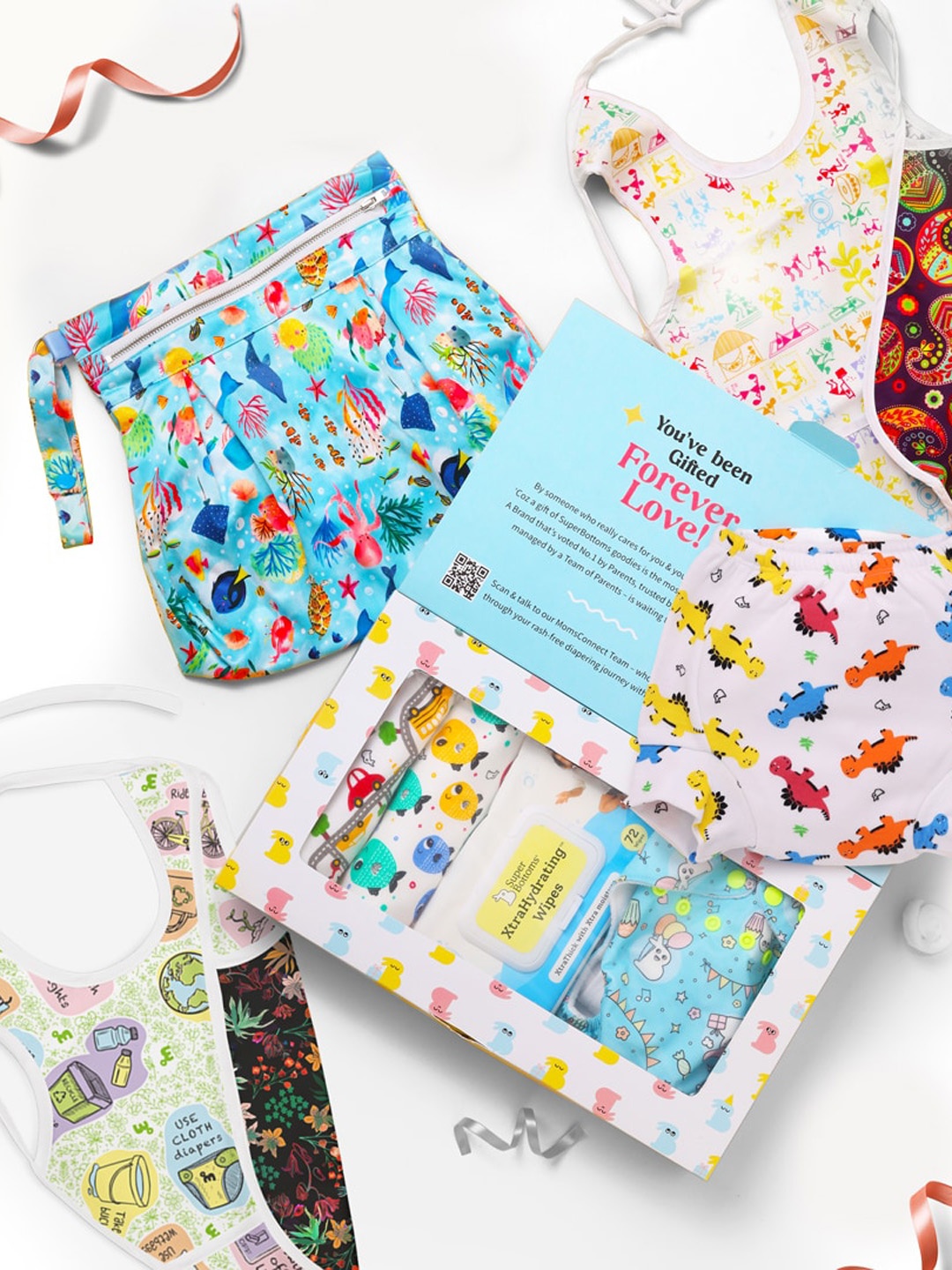 

SuperBottoms Kids 6-Pcs Printed Pure Cotton Baby Gear & Nursery, Blue