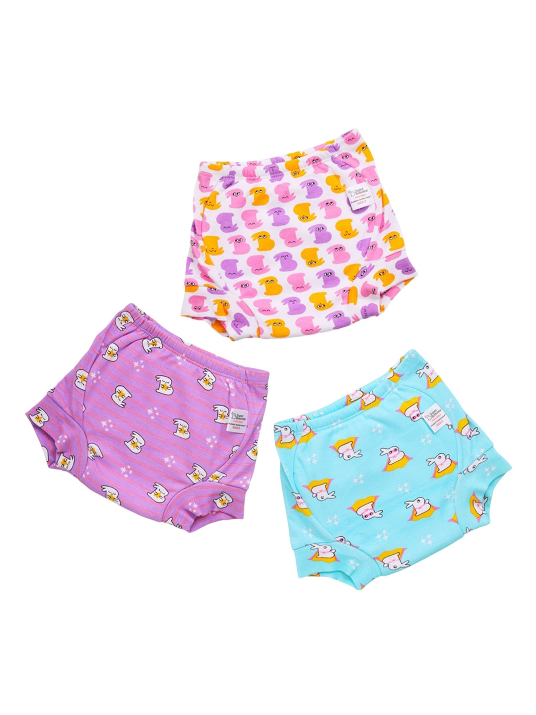 

SuperBottoms Set Of 12 Super DryFeel Layer Pure Cotton Padded Potty Training Underwears, Blue