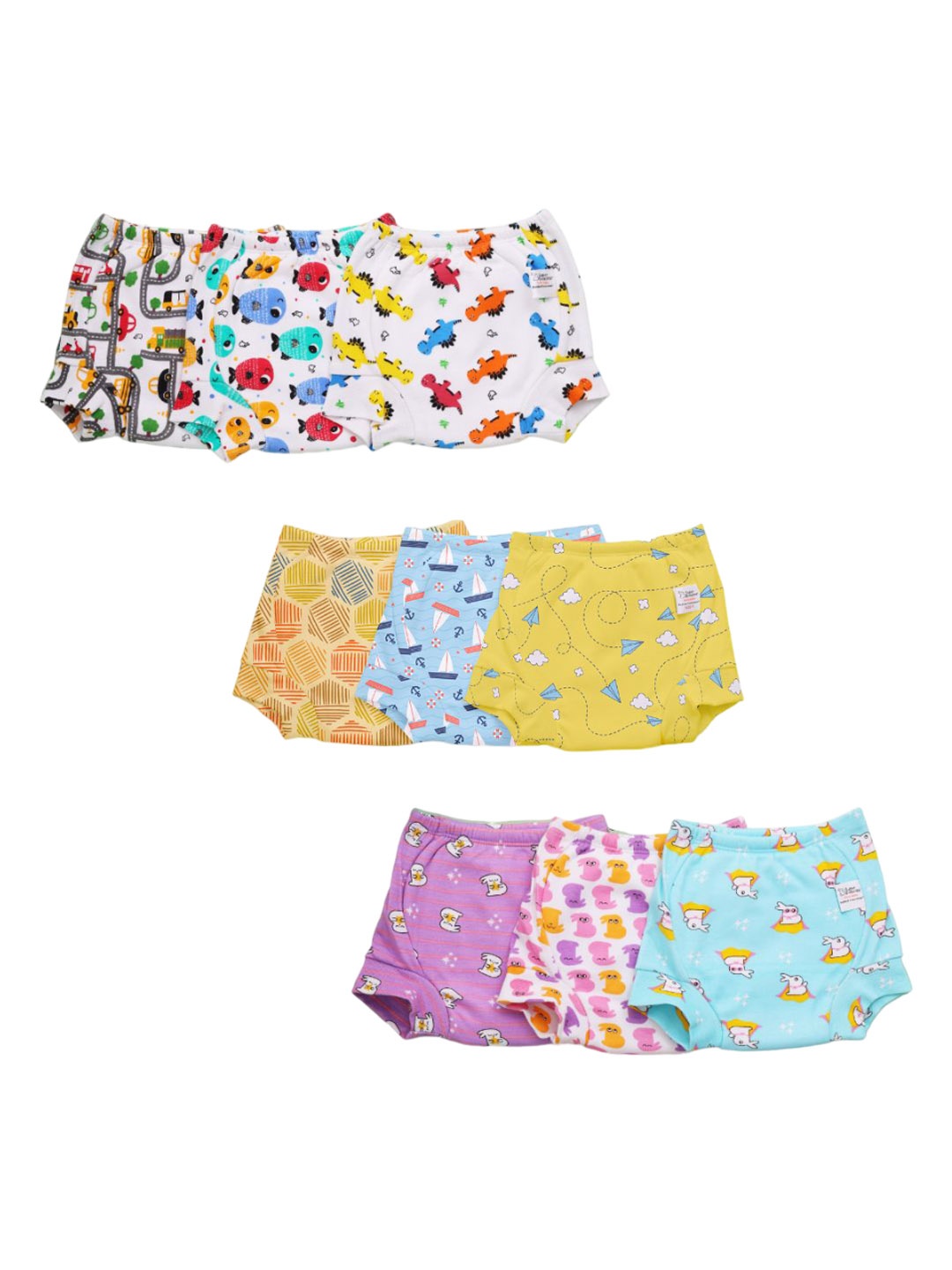 

SuperBottoms Set Of 9 Super DryFeel Layer Pure Cotton Padded Potty Training Underwears, Purple