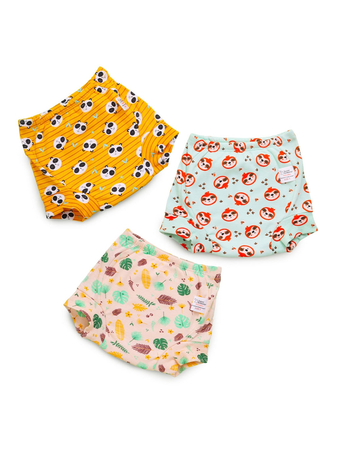 

SuperBottoms Set Of 3 Super DryFeel Layer Pure Cotton Padded Potty Training Underwears, Multi