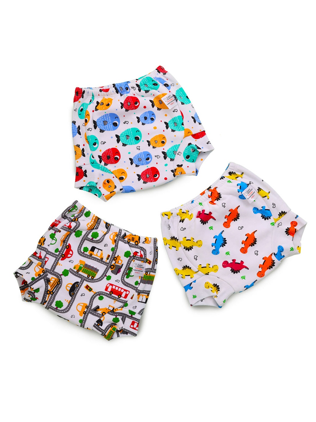 

SuperBottoms Set Of 3 Super DryFeel Layer Pure Cotton Padded Potty Training Underwear, White