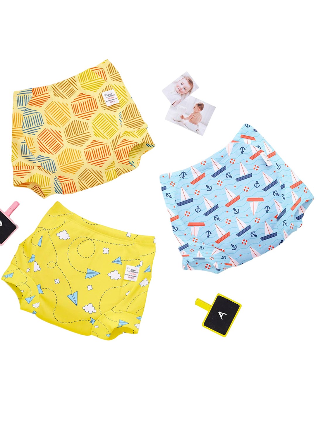 

SuperBottoms Set Of 6 Super DryFeel Layer Pure Cotton Padded Potty Training Underwears, Multi