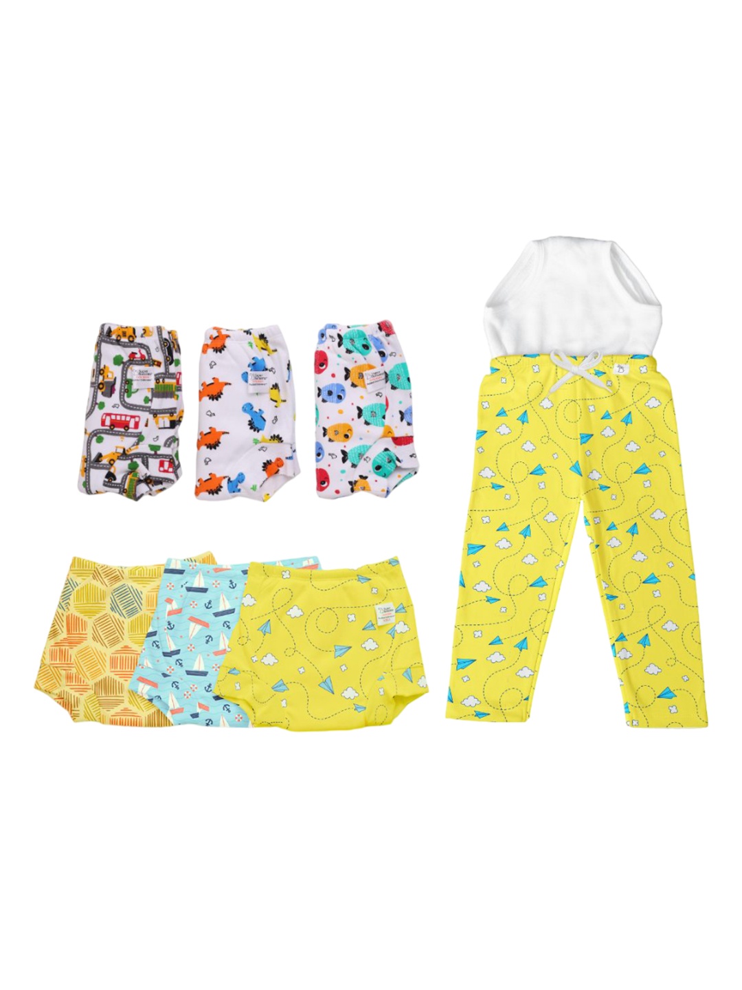 

SuperBottoms Set Of 6 DryFeel Layer Padded Potty Training Underwear With Diaper Pant, Multi