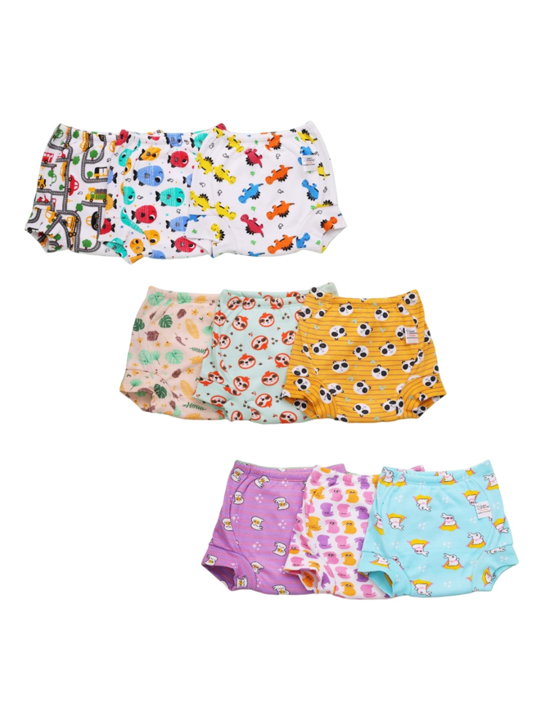 

SuperBottoms Set Of 9 Super DryFeel Layer Pure Cotton Padded Potty Training Underwears, Multi