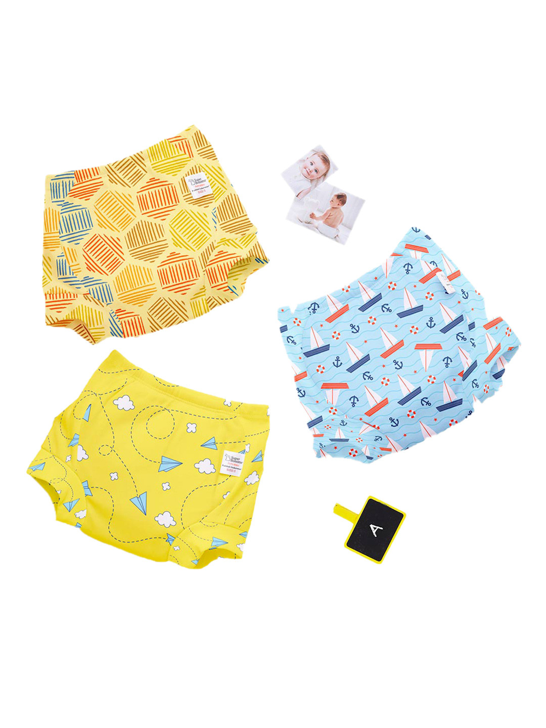 

SuperBottoms Set Of 6 Super DryFeel Layer Pure Cotton Padded Potty Training Underwear, Yellow