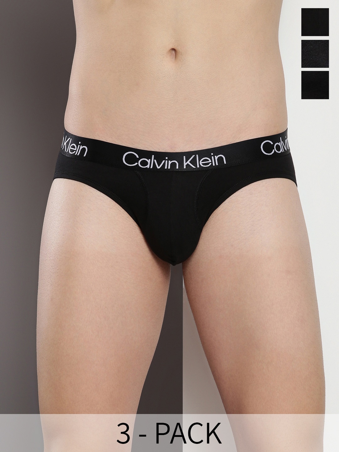 Calvin Klein Pack Of 3 Mid Rise Breathable Hipster Briefs NB2969MCJ, Black