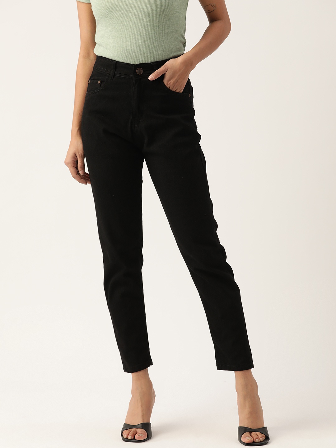 

PARIS HAMILTON High-Rise Stretchable Jeans, Black