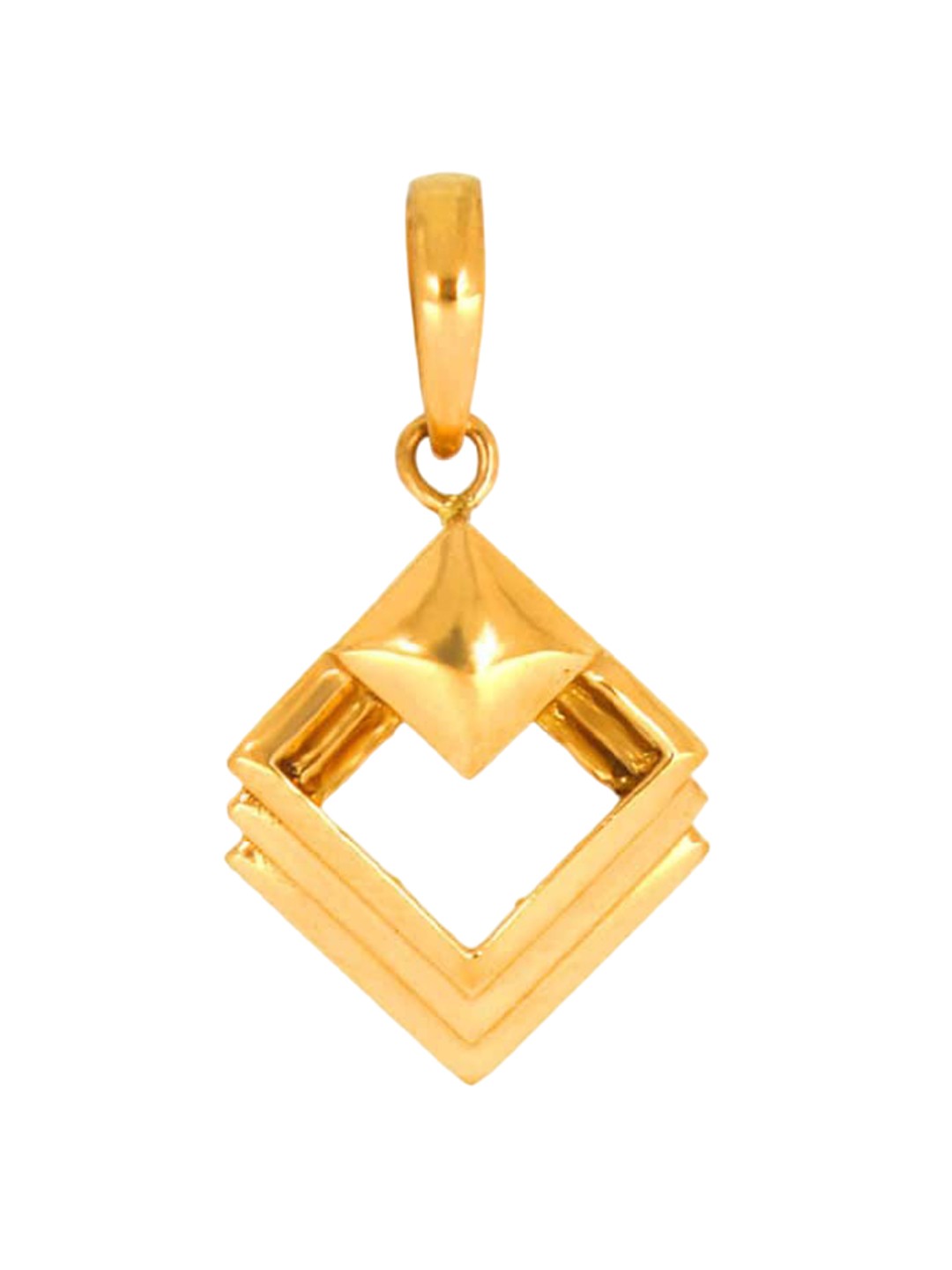 

SENCO 22KT Gold Overlapping Diamond Shape Pendant-3.0gm, Yellow