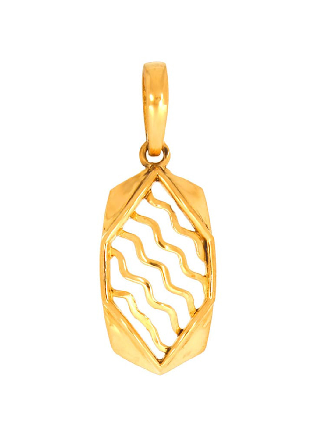 

SENCO 22KT Gold Hexagon Water Wave Pendant-2.5gm, Yellow