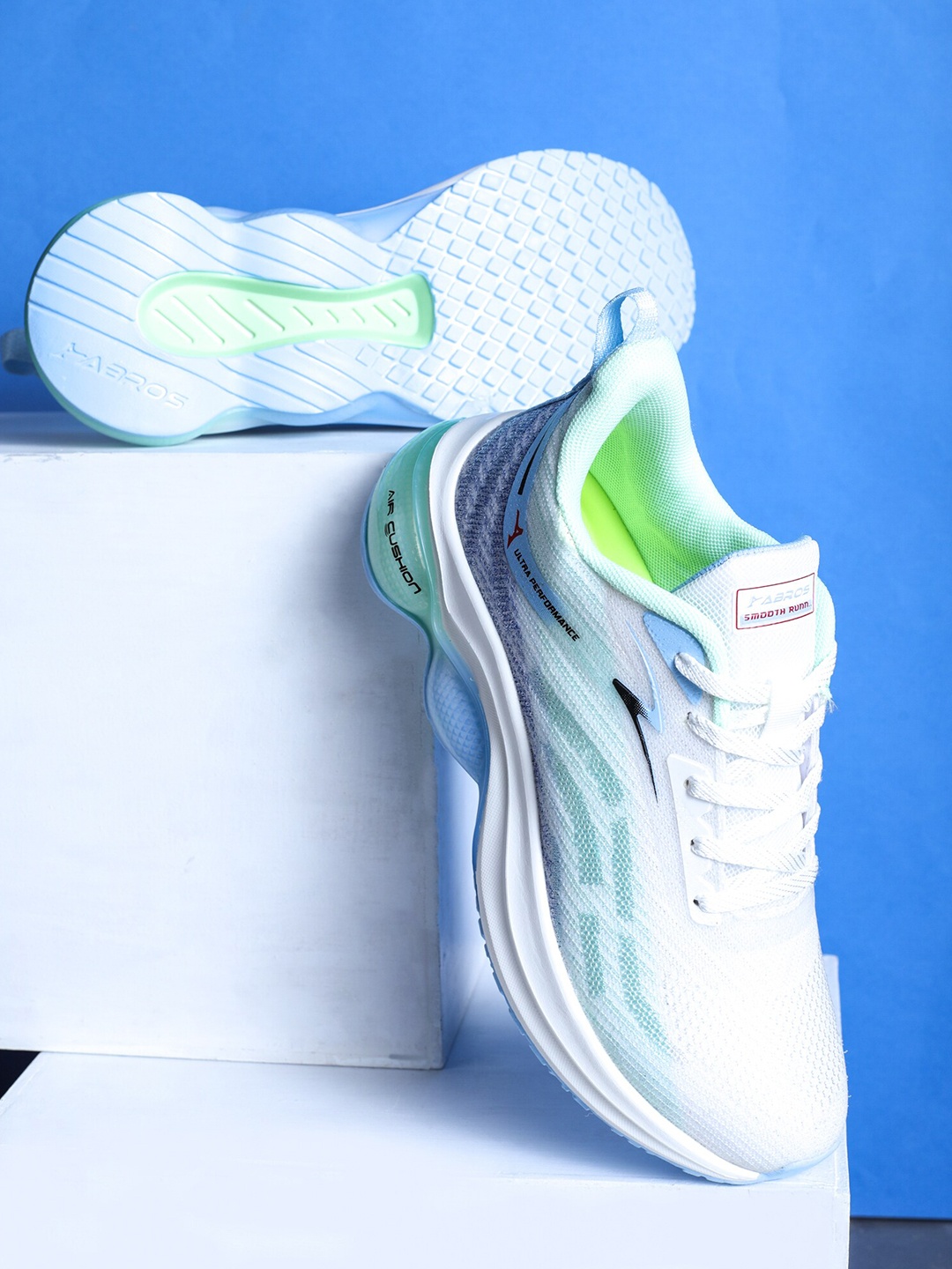 

ABROS Men Mesh Running Shoes, Off white