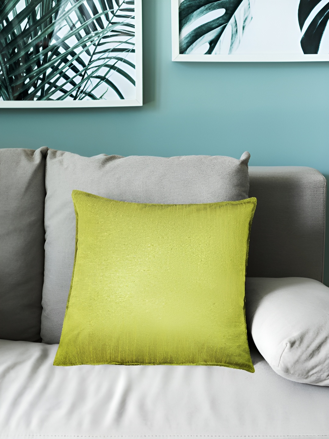 

Fashionhub Green Square Cotton Cushion Covers
