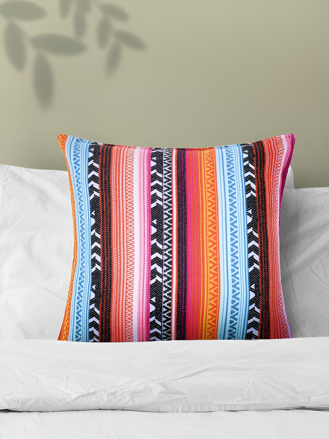 

Fashionhub Pink & Blue Geometric Square Textured Cotton Cushion Covers
