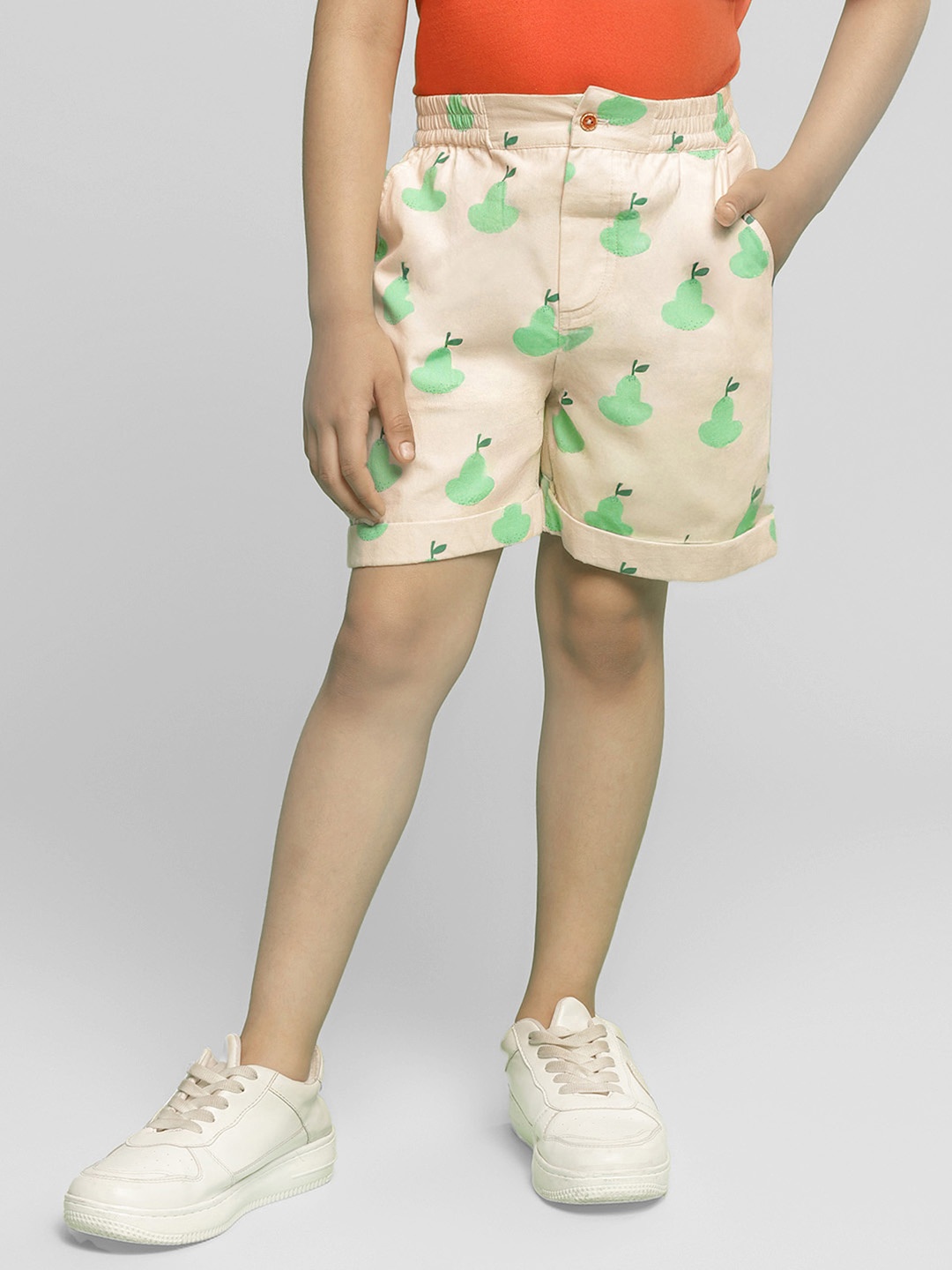 

Somersault Boys Floral Printed Cotton High-Rise Shorts, Cream