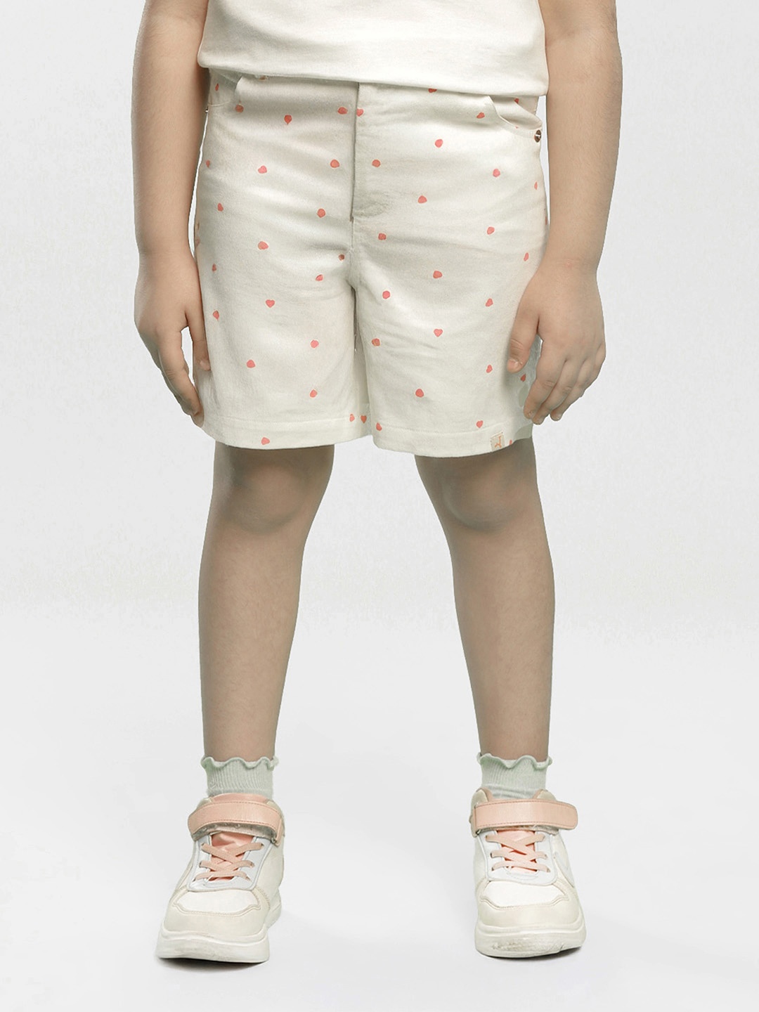 

Somersault Girls Printed Cotton High-Rise Shorts, Cream