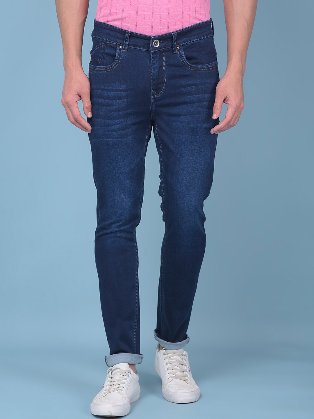 

Crimsoune Club Men Skinny Fit Mid Rise Clean Look Stretchable Jeans, Blue