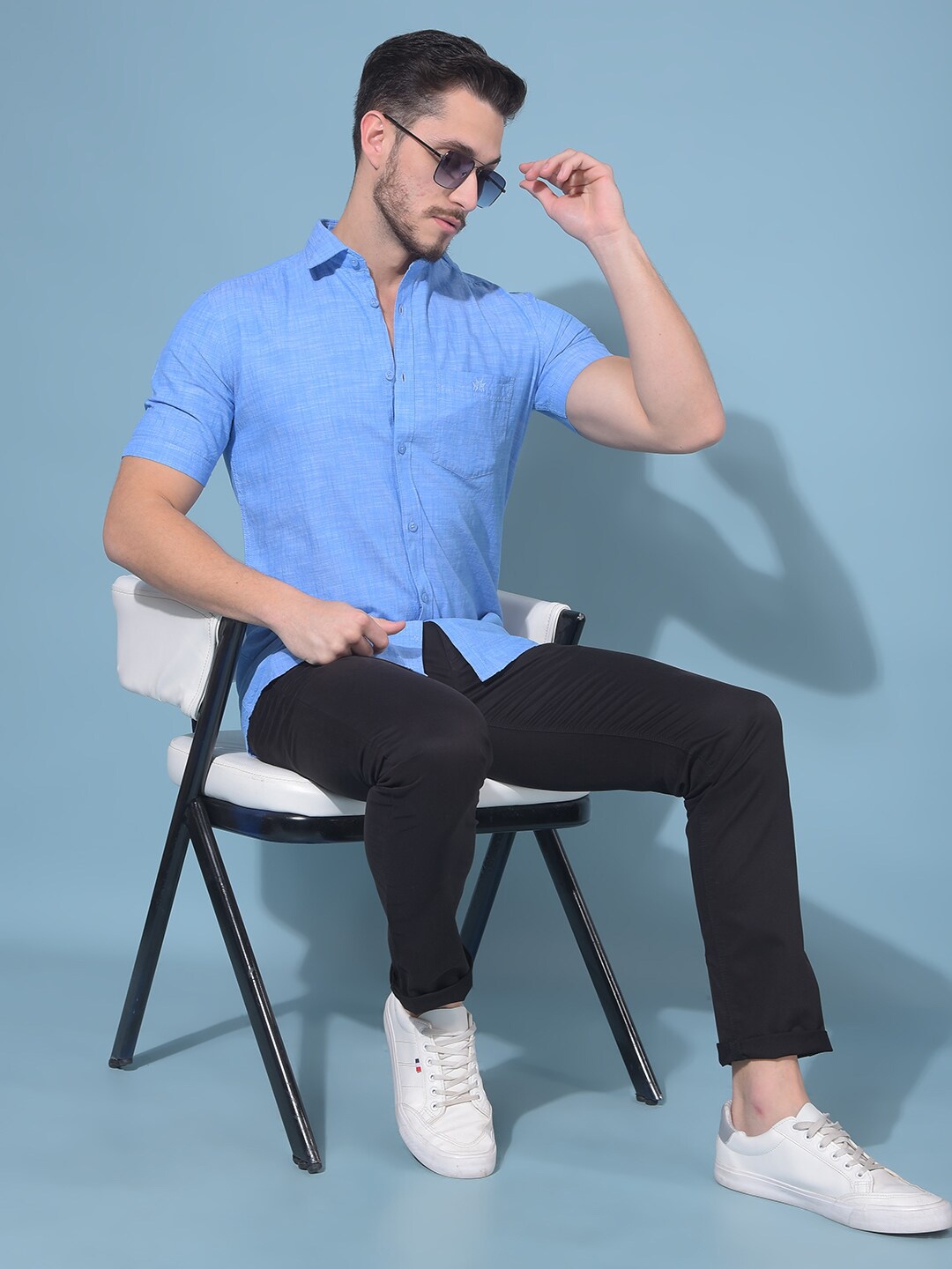 

Crimsoune Club Classic Slim Fit Casual Shirt, Blue