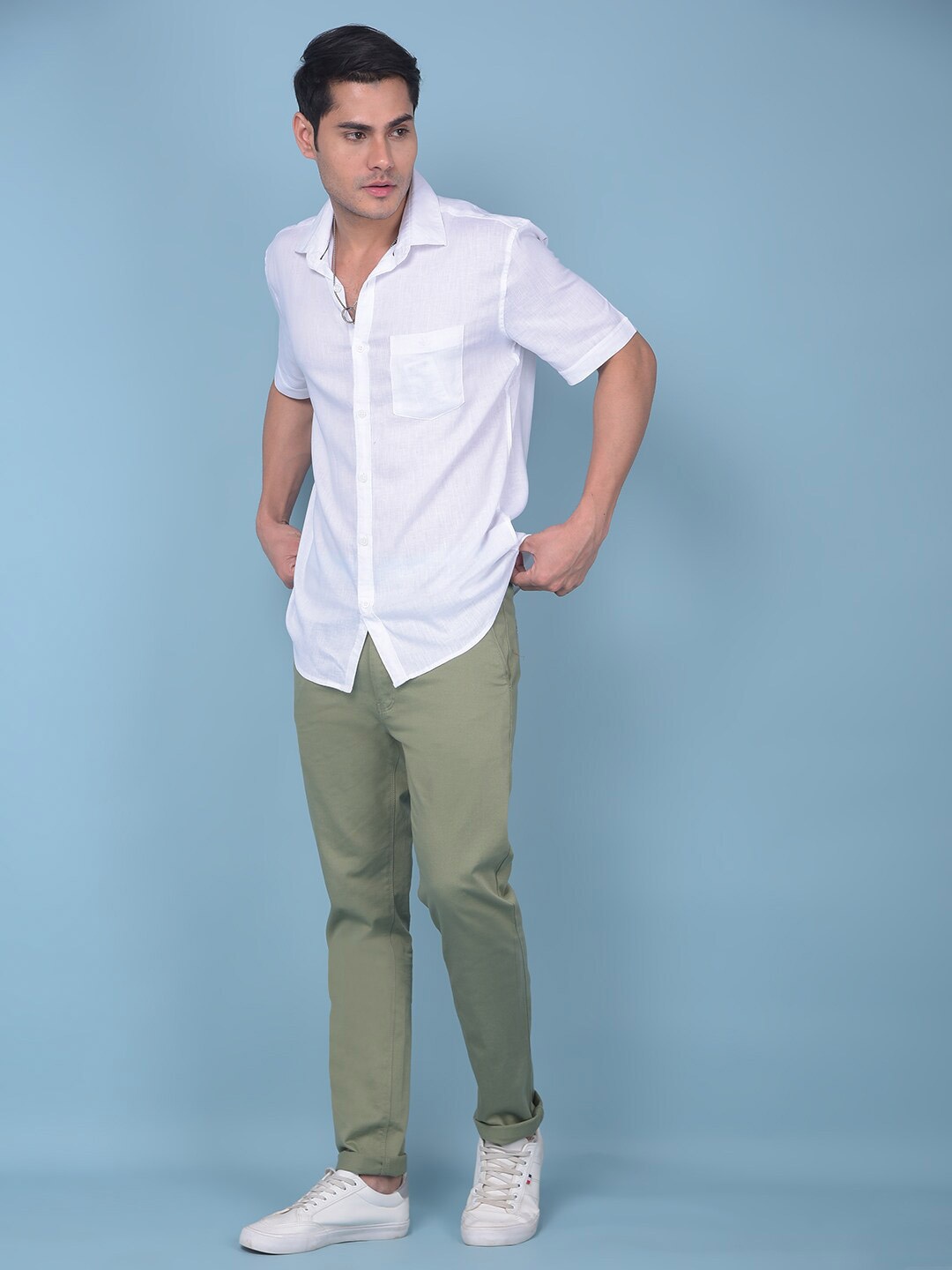 

Crimsoune Club Resort Collar Casual Shirt, White