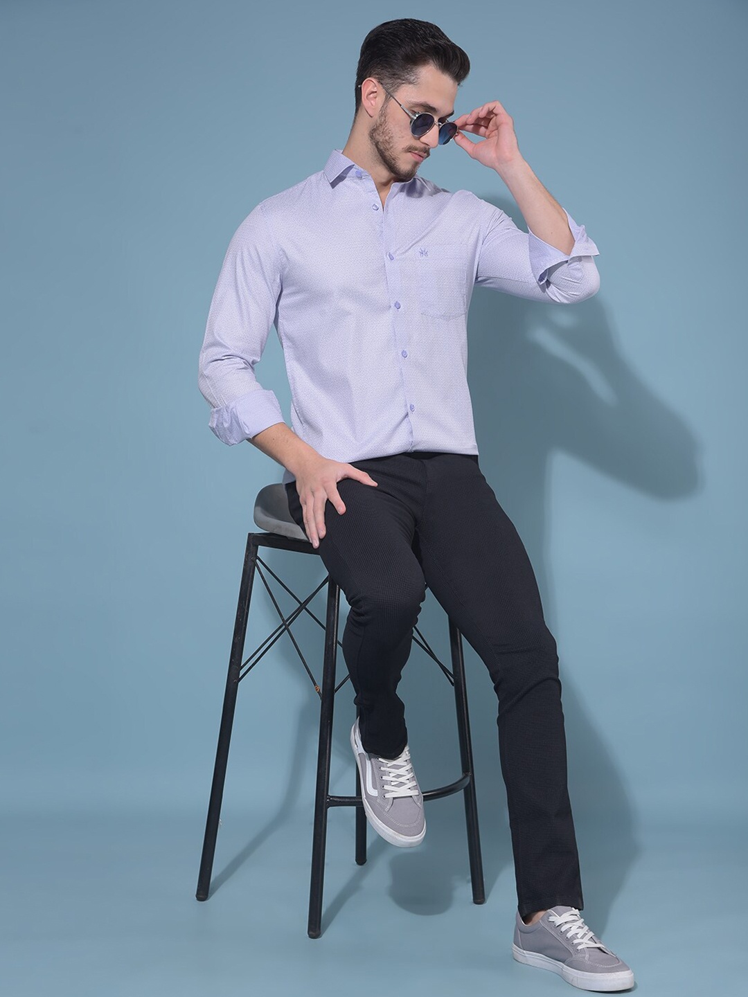 

Crimsoune Club Classic Slim Fit Micro Ditsy Casual Shirt, Purple
