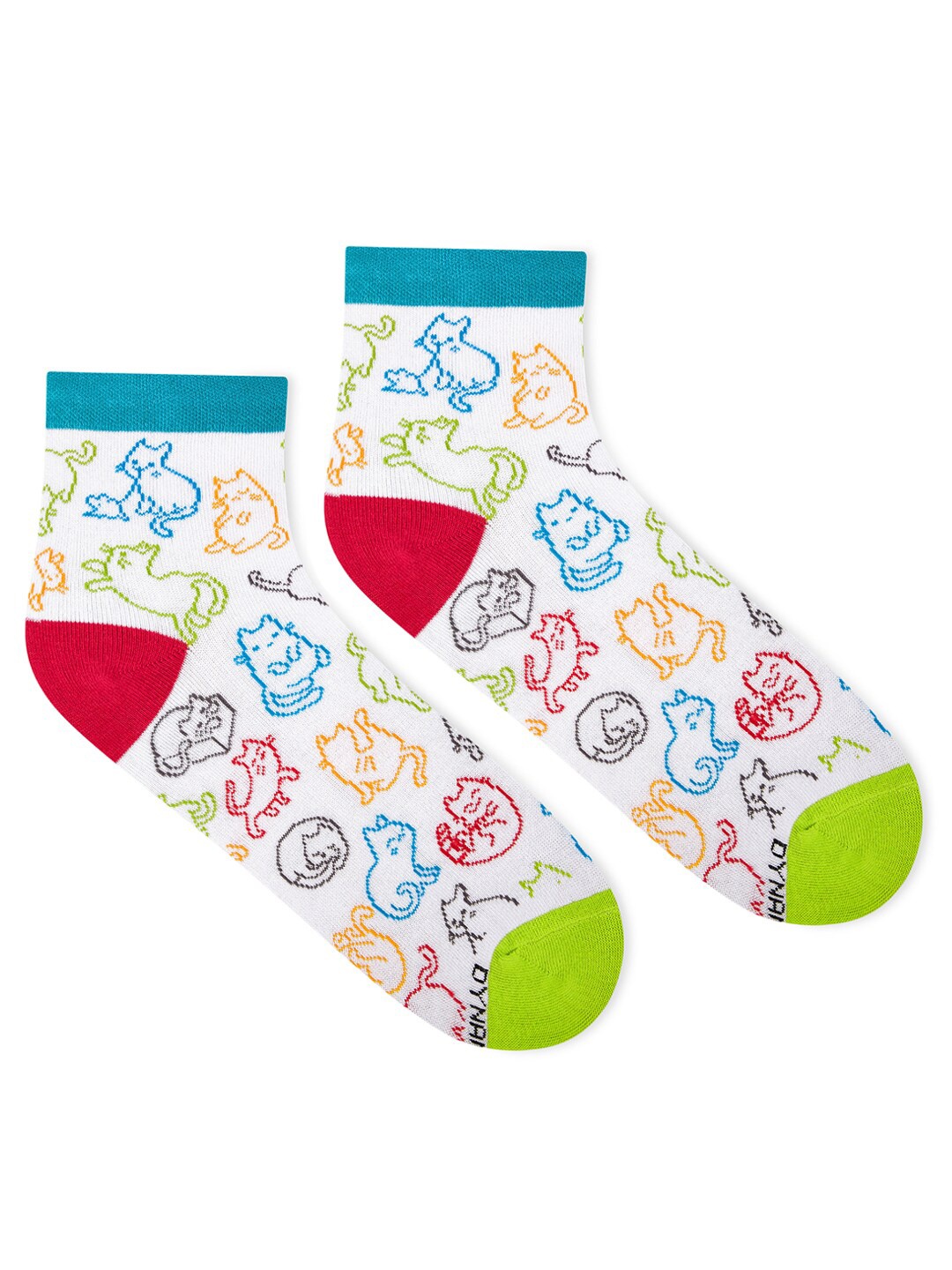 

Dynamocks Unisex Printed Ankle Length Socks, White