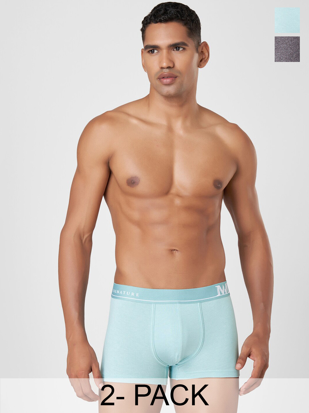 

Macroman M-Series Pack Of 2 Trunks 8903978418803-BLACK / BLEACHED AQUA, Blue