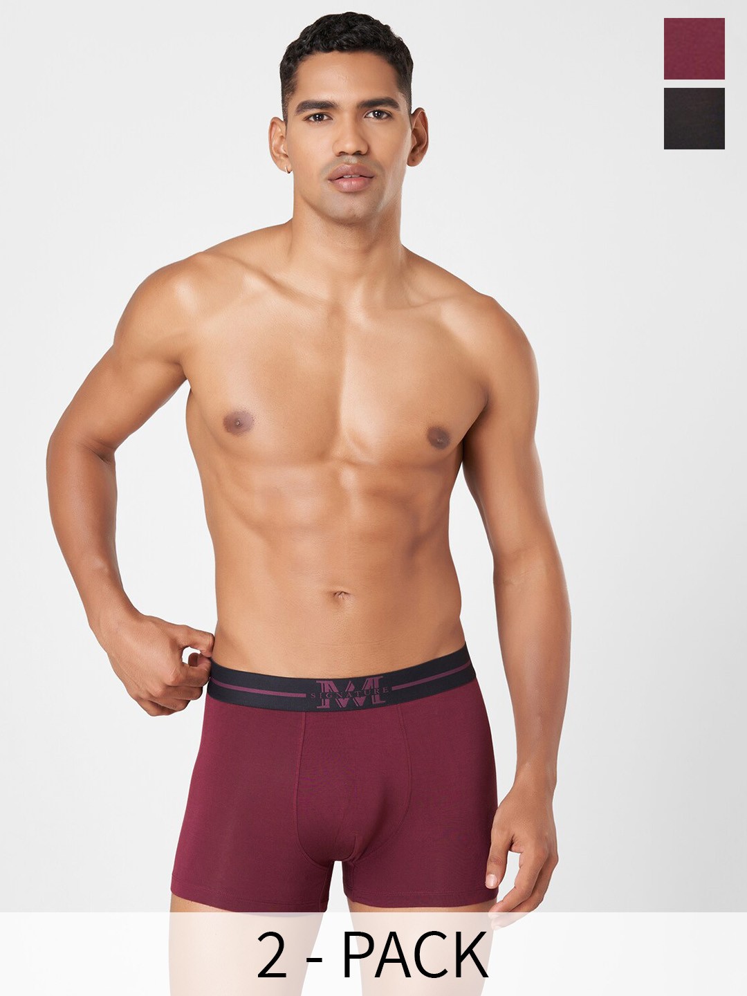 

Macroman M-Series MW Signature Collection By Rohit Bal Pack Of 2 Trunks 8903978419992, Maroon
