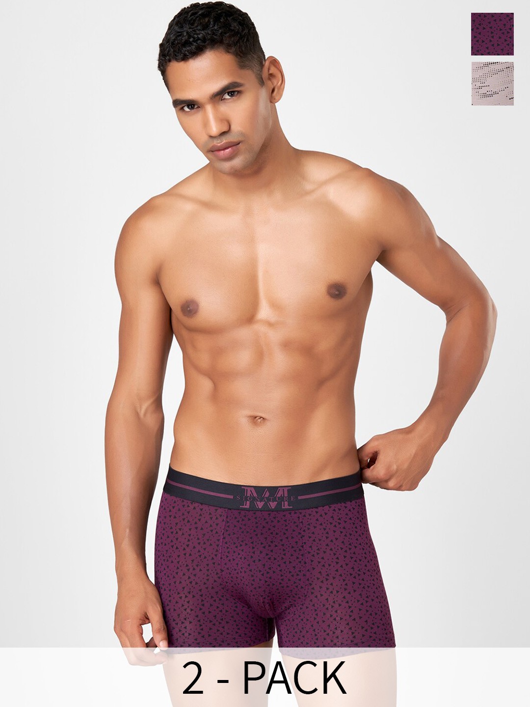 

Macroman M-Series Signature Collection By Rohit Bal Pack Of 2 Trunks 8905284075657, Grey