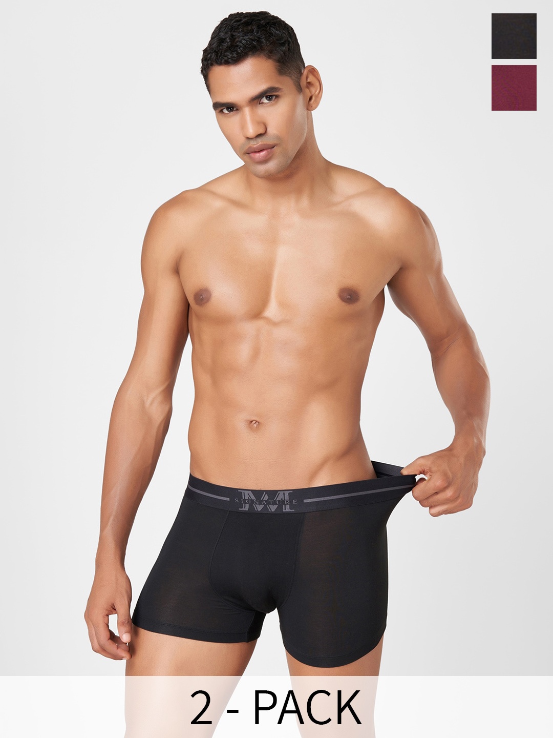 

Macroman M-Series Signature Collection By Rohit Bal Pack Of 2 Mid Rise Trunk 8905284075015, Brown