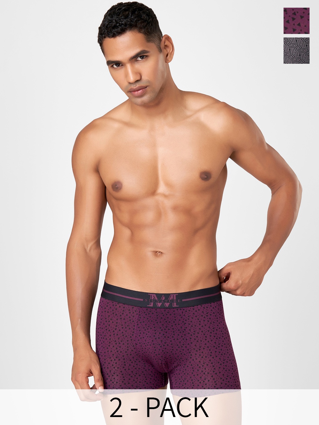 

Macroman M-Series MW Signature Collection By Rohit Bal Pack Of 2 Printed Trunks 8905284075, Purple